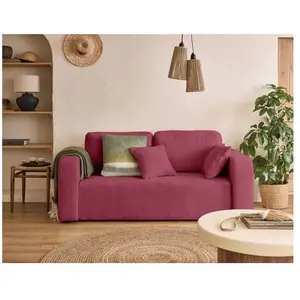 BESTMOBILIER Miro - canapé droit 2 places - en velours texturé - Prune pas cher
