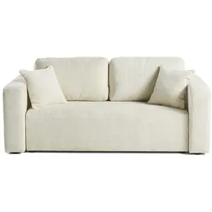 BESTMOBILIER Miro - canapé droit 2 places - en velours texturé - Beige pas cher