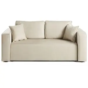 BESTMOBILIER Topaze - canapé droit 2 places - en tissu - Beige pas cher