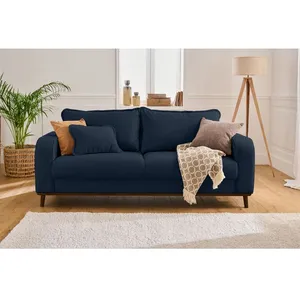 LISA DESIGN Albane - canapé 3 places - en velours côtelé - Bleu Ardoise pas cher