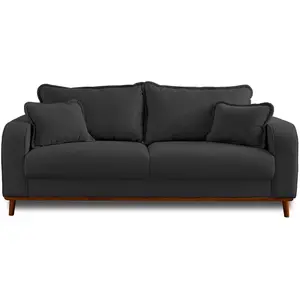 LISA DESIGN Albane - canapé 3 places - en velours côtelé - Gris foncé pas cher
