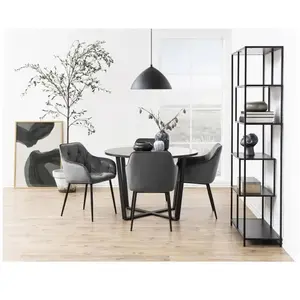 LISA DESIGN Aurora - table à manger ronde - effet marbre noir - 110 cm - Noir pas cher