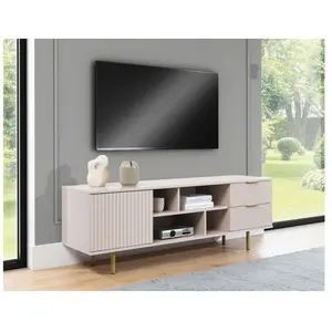 BESTMOBILIER Monica - meuble TV - beige - 150 cm - BeigeVendu parcdiscount