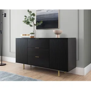 BESTMOBILIER Monica - buffet - noir - 150 cm - NoirVendu parcdiscount