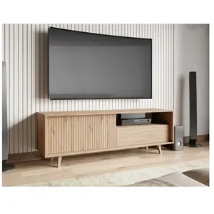 BESTMOBILIER Diego - meuble TV - bois - 152 cm - Bois pas cher