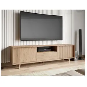 BESTMOBILIER Diego - meuble TV - bois - 180 cm - Bois pas cher