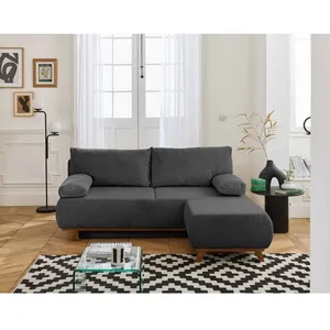 Cristal - canapé 3 places - convertible avec coffre et pouf - en velou... pas cher