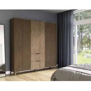 BESTMOBILIER Portmore - armoire - bois - 185x192 cm - BoisVendu parcdiscount