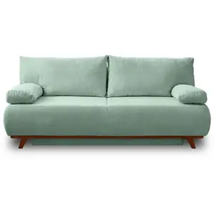 BESTMOBILIER Cristal - canapé 3 places - convertible avec coffre - en velours texturé - Bleu pas cher
