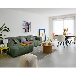LISA DESIGN Ray - canapé d'angle gauche - 4 places - en tissu texturé - Vert pas cher
