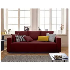 BESTMOBILIER Regala - canapé 3 places - convertible avec coffre - en tissu - Rouge pas cher