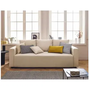 BESTMOBILIER Regala - canapé 3 places - convertible avec coffre - en tissu - Beige pas cher