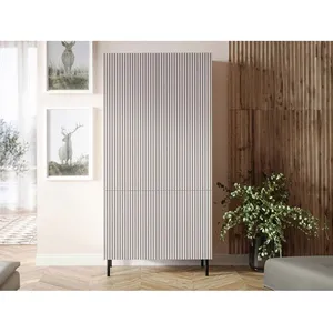 BESTMOBILIER Timote - armoire avec penderie et étagères - écru - 185x90 cm - Écru pas cher