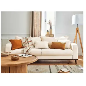 LISA DESIGN Albane - canapé 3 places - convertible avec coffre - en velours côtelé - Beige pas cher