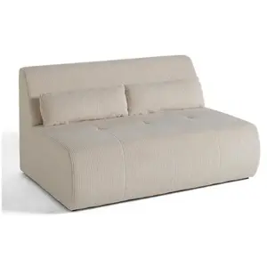 LISA DESIGN Onyx - canapé droit 2 places - en velours côtelé - Beige pas cher