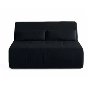 LISA DESIGN Onyx - canapé droit 2 places - en velours côtelé - Noir pas cher