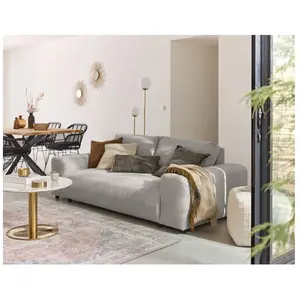 Comparateur de prix : LISA DESIGN Garance - canapé droit 3 places - en velours côtelé - Gris clair