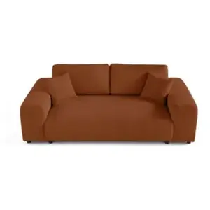 LISA DESIGN Garance - canapé droit 3 places - en velours côtelé - Terracotta pas cher