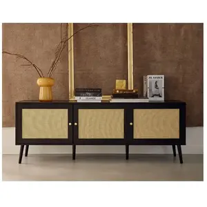 BESTMOBILIER Goto - meuble tv - noir - 167 cm - Noir pas cher