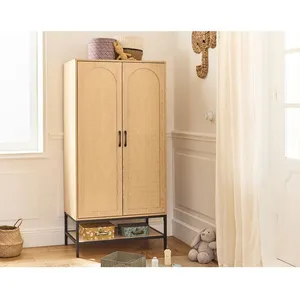 BESTMOBILIER Nagato - armoire - bois - 80 cm - Bois / Noir pas cher