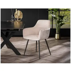 LISA DESIGN Lormi - lot de deux fauteuils - en velours côtelé et velours - beige - Gris pas cher