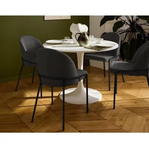 LISA DESIGN Imelda - lot de 4 chaises - en tissu - gris anthracite - Gris Anthracite pas cher