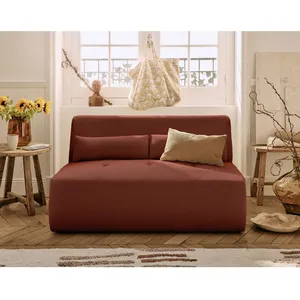 LISA DESIGN Onyx - canapé droit 2 places - en tissu mailles 3D - Terracotta pas cher