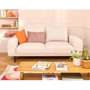 Comparateur de prix : LISA DESIGN Vicence - canapé droit 2 places en tissu - Beige