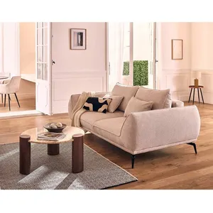 LISA DESIGN Arica - canapé droit 2 places en tissu texturé - Beige pas cher
