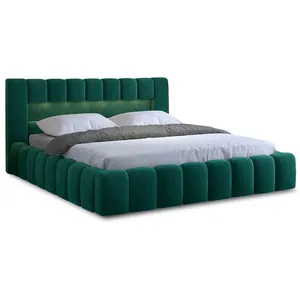 BESTMOBILIER Cleo - lit coffre - 180x200 cm - sommier inclus - en velours - Vert pas cher
