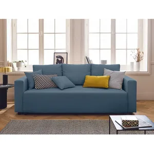 Regala - canapé 3 places - convertible avec coffre - en tissu - Bleu Ardoise pas cher