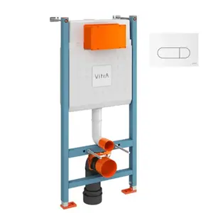 Bâti-support VITRA V-Fix Core auto-portant + Plaque Root Round Blanche pas cher