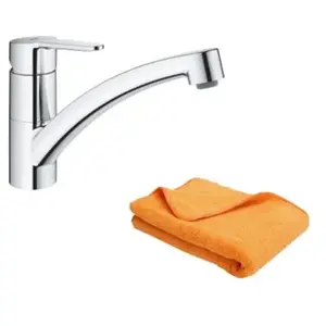 Robinet de cuisine bec bas GROHE Start Eco Quickfix + microfibre pas cher