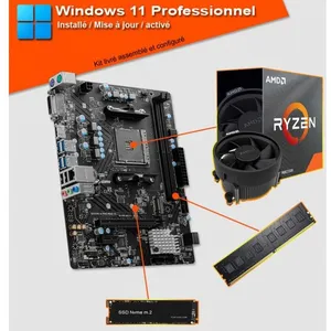 MARQUEL Kit Upgrade évolution PC AMD Ryzen 5 3,6Ghz - Radeon Vega 8 Graphics intégré - Ram 8 Gigas - SSD Nvme 480 Gigas - Windows 11 ProVendu parcdiscount