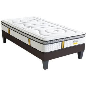 BELLECOUR LITERIE | Ensemble REINA 2.0 90x200 cm | Matelas Ressorts ensachés + Sommier Bois | Ferme pas cher