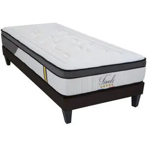 Ensemble TIVOLI 90x200 cm - OLYMPE LITERIE - Matelas Mémoire de forme + Sommier Bois - Ferme pas cher