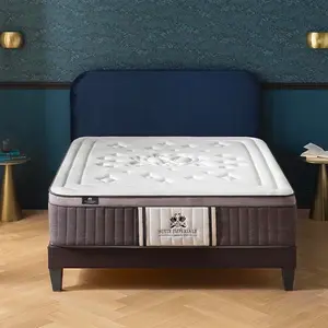 Ensemble Suite Impériale 140x190 cm Matelas Ressorts ensachés + Sommier Bois pas cher