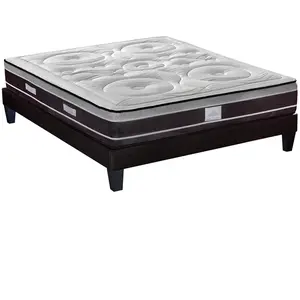 Ensemble DIVIN 140x200 cm - Matelas Ressorts + Sommier Bois - Ferme - BlancVendu parcdiscount