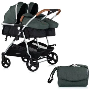 DUO SMART Poussette jumeaux ou enfants rapprochés largeur 79 cm Vert s... pas cher