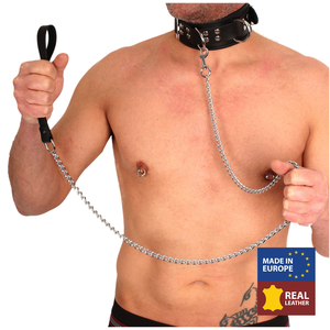 Laisse de chien en cuir noir pas cher