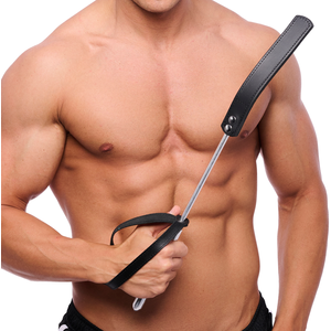Cravache - Métal / Cuir - 52cm   pas cher