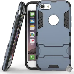htdmobiles Coque rigide anti choc pour Apple iPhone 7 + film ecran - BLEU FONCE