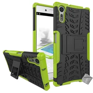 Housse etui coque rigide anti choc pour Sony Xperia XZ + verre trempe - VERT - htdmobiles pas cher