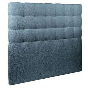 Tete de lit Capitonnée Bouclette Bleue - Bois Massif - L 200 cmVendu parrakuten