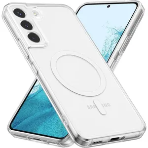 HQSELECTION Coque Magnétique pour Samsung Galaxy S22 PLUS/S22 +, Compatible avec MagSafe, Dos Anti Rayures, TransparentVendu parcdiscount