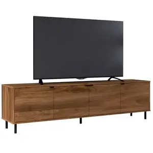 Meuble TV 80 Pouces 4 Portes 4 Niches Châtaignier L 183 H 49 P 38 cm -... pas cher