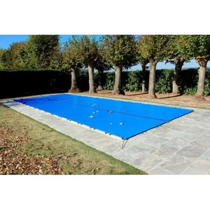 Bâche d'Hivernage - BACHES-PISCINES.COM - 550 g/m² - 7,70 x 4,70 m - Protection Piscine - Grille d'Evacuation