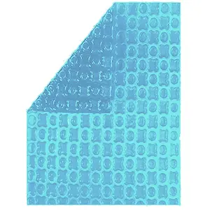 BACHES-PISCINES.COM Bâche à Bulles Piscine 12x65 m OXO Light Blue 400 microns - Non Bordée - Confection France - Kit oeillets + bâchette protection pas cher