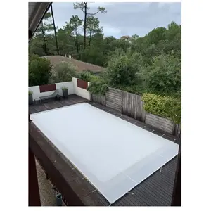BACHES-PISCINES.COM Bâche Hivernage Filet Blanc 350 g/m² Traitée Anti-UV 10,70 x 5,70 m pour Piscine Max. 10 x 5 m - Fabrication Française Direct Usine pas cher