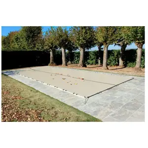 BÂCHES-PISCINES.COM Bâche Hiver 550 g/m² Beige 760 x 410 m Pour Piscine Max 7 x 35 m avec Grille dEvacuation - Fabrication Française - Direct Usine pas cher